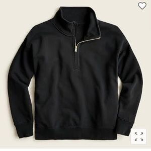 J. Crew Black University‎ Terry Long Half-zip Tunic Small